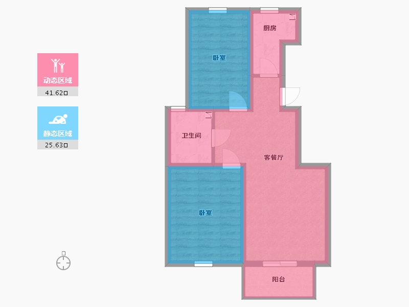 内蒙古自治区-通辽市-大悦新城-59.27-户型库-动静分区