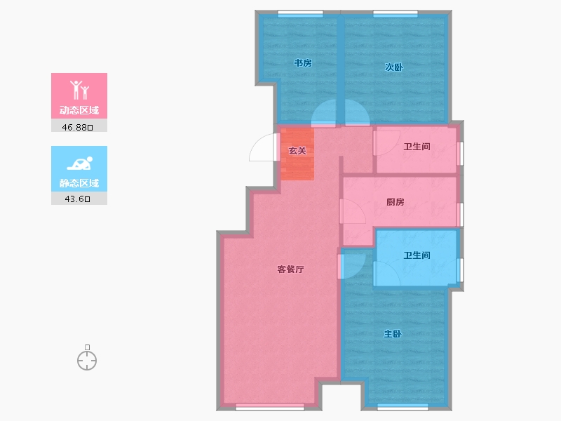 河北省-唐山市-景畔学苑-81.39-户型库-动静分区