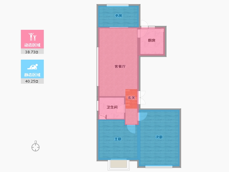 河北省-唐山市-中冶德贤华府-70.99-户型库-动静分区