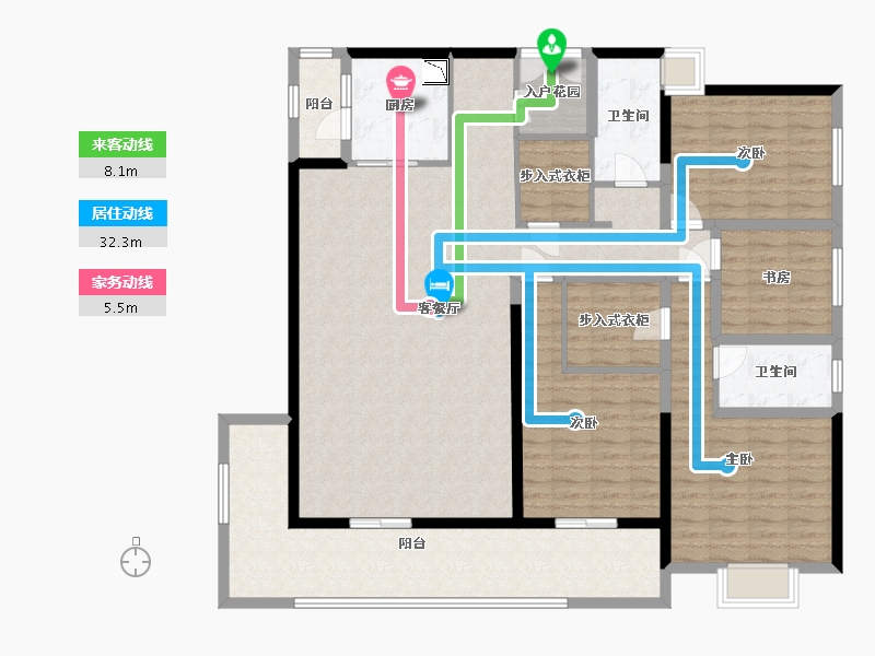 四川省-资阳市-长城·城南壹号-160.37-户型库-动静线