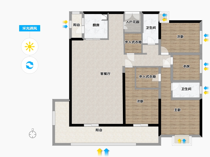 四川省-资阳市-长城·城南壹号-160.37-户型库-采光通风