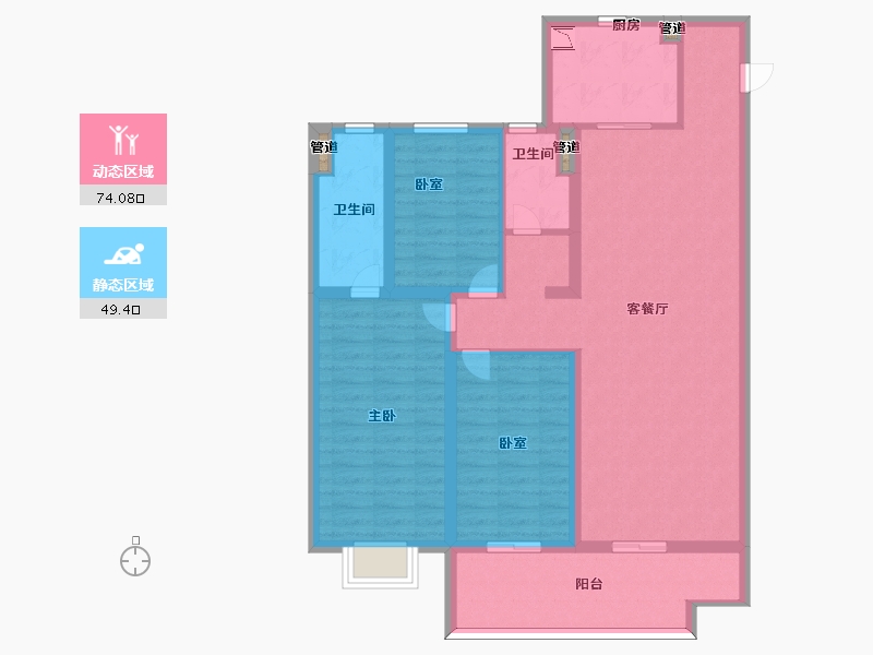 山西省-太原市-太原绿地新里城-111.00-户型库-动静分区