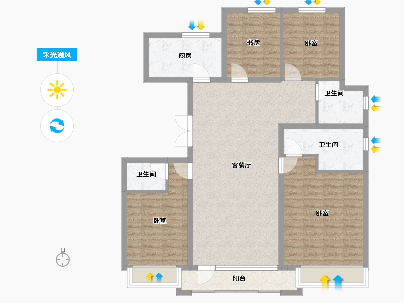 河北省-邢台市-邢台壹号院-110.10-户型库-采光通风