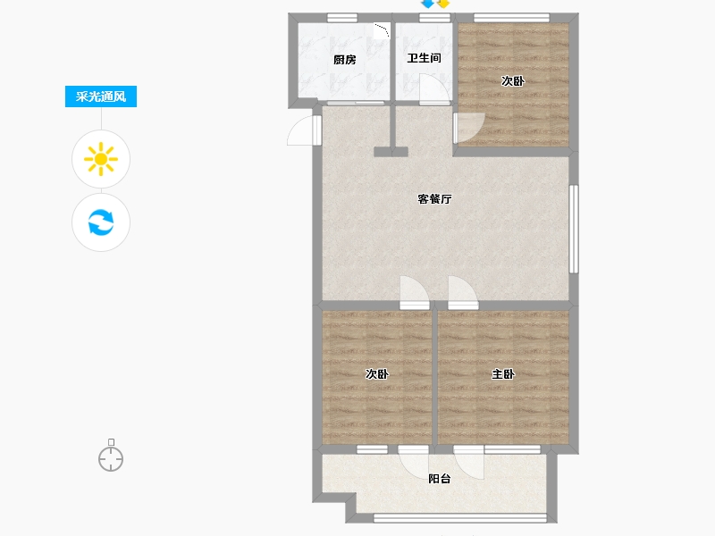 河北省-廊坊市-荣盛阿尔卡迪亚香河花语城-79.19-户型库-采光通风