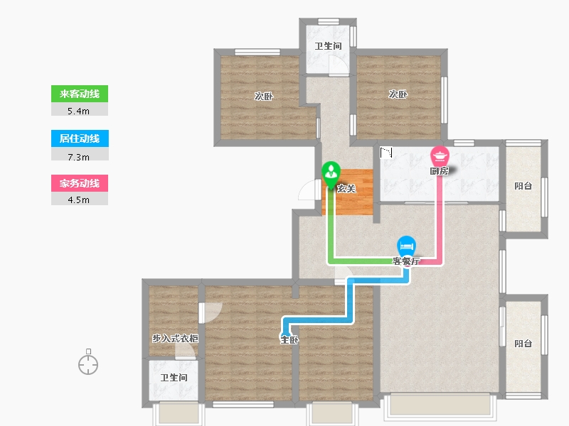 河北省-廊坊市-万科翡翠华章-128.19-户型库-动静线