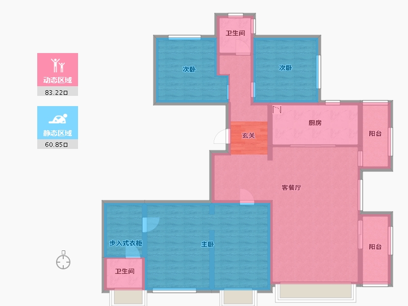 河北省-廊坊市-万科翡翠华章-128.19-户型库-动静分区