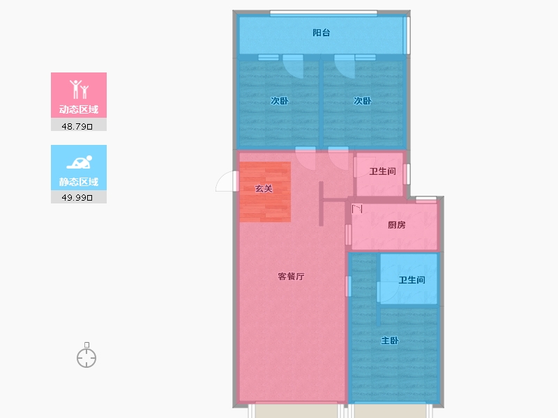 河北省-廊坊市-万科翡翠华章-88.00-户型库-动静分区