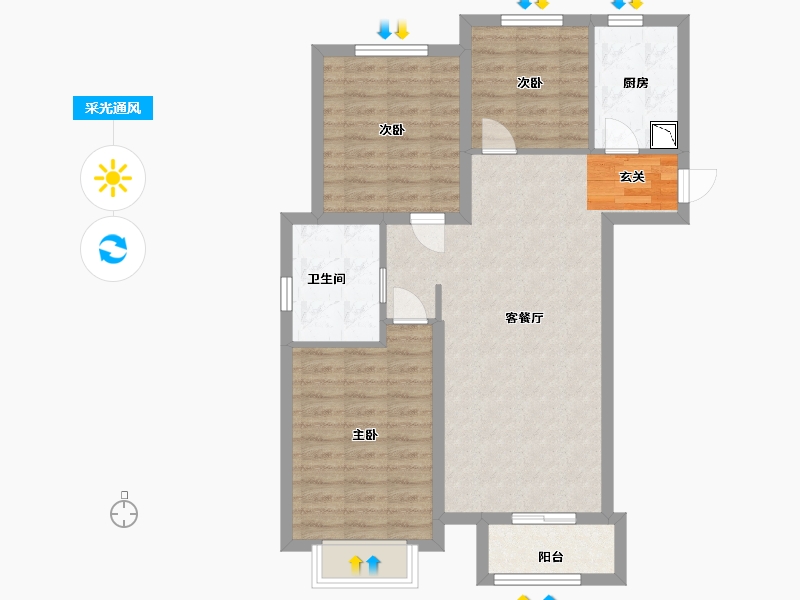 河北省-廊坊市-中建和悦国际-78.40-户型库-采光通风