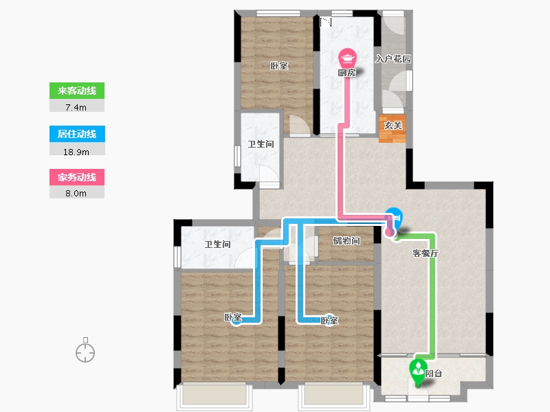 辽宁省-沈阳市-沈抚恒大养生谷-113.93-户型库-动静线