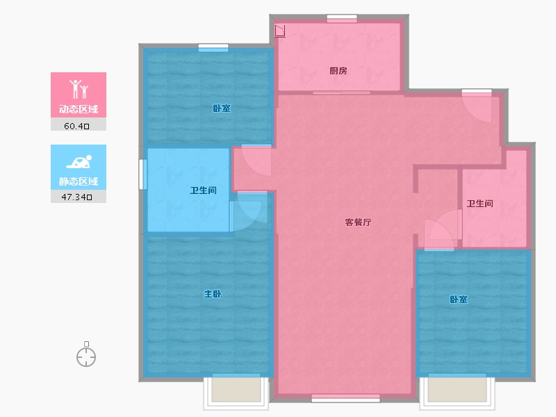 辽宁省-沈阳市-恒大盛京世家-98.20-户型库-动静分区