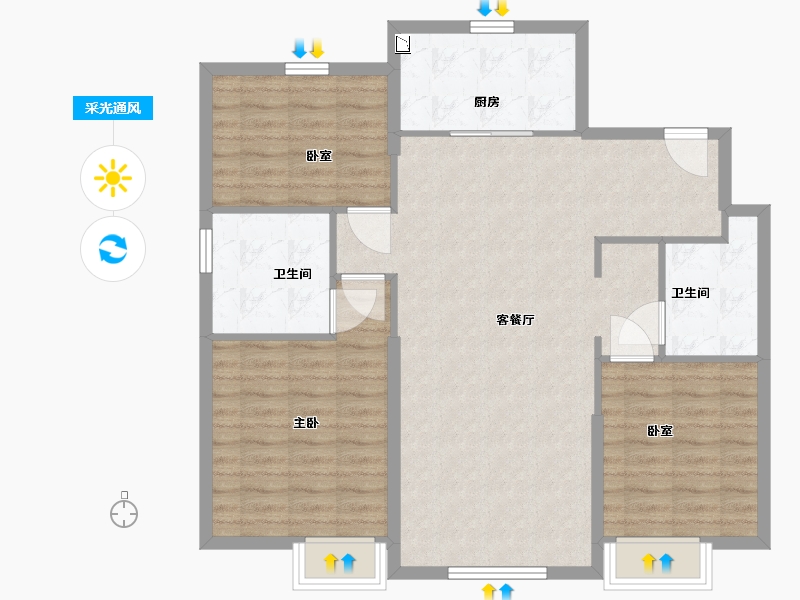 辽宁省-沈阳市-恒大盛京世家-98.20-户型库-采光通风