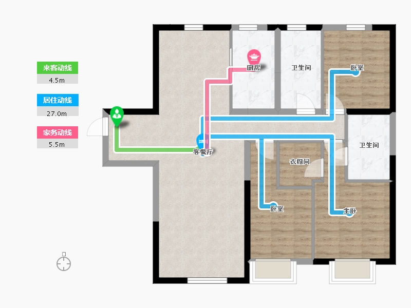 内蒙古自治区-包头市-保利·心语-97.89-户型库-动静线