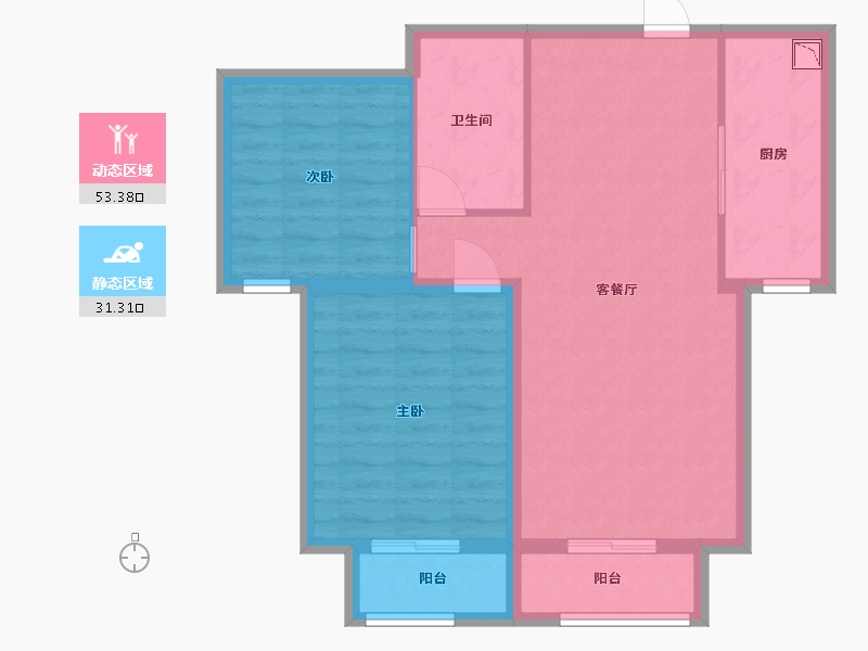 河北省-廊坊市-中建和悦国际-75.99-户型库-动静分区