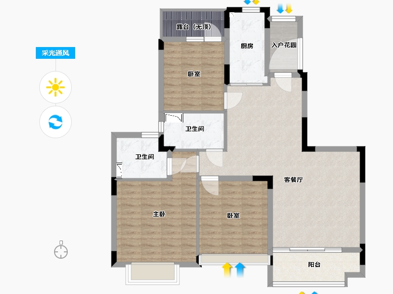 辽宁省-沈阳市-沈抚恒大养生谷-102.01-户型库-采光通风