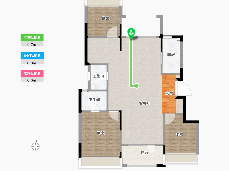 辽宁省-沈阳市-中粮锦云天城-105.83-户型库-动静线