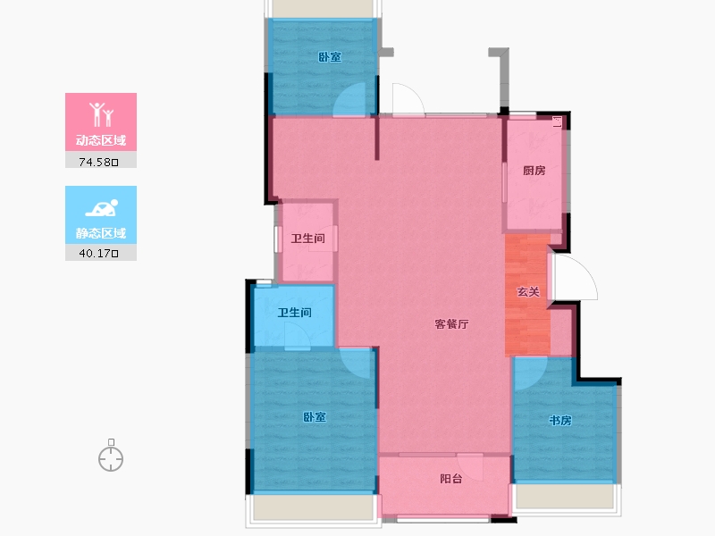 辽宁省-沈阳市-中粮锦云天城-105.83-户型库-动静分区