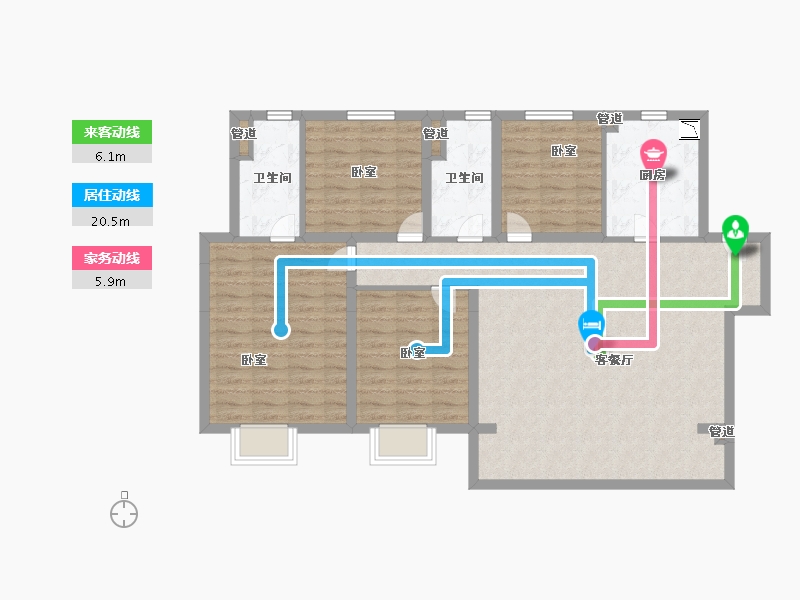 山西省-太原市-太原绿地新里城-110.01-户型库-动静线