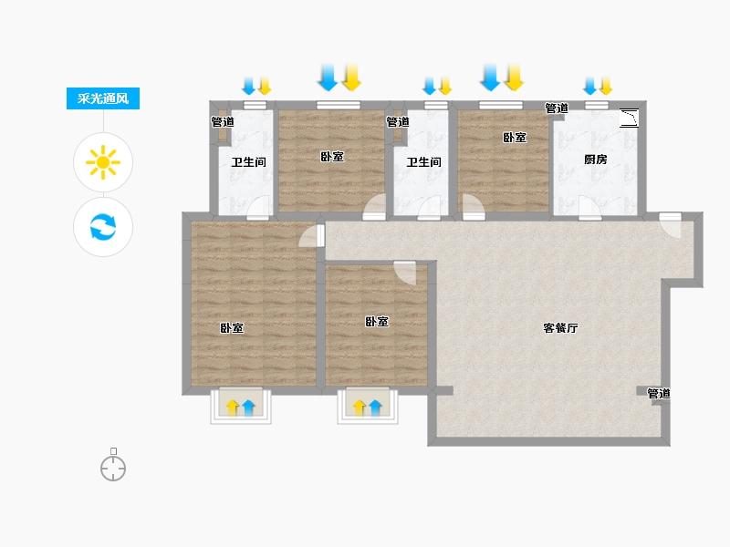 山西省-太原市-太原绿地新里城-110.01-户型库-采光通风