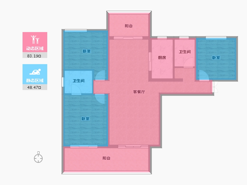 河北省-邢台市-七拾九號院-119.00-户型库-动静分区