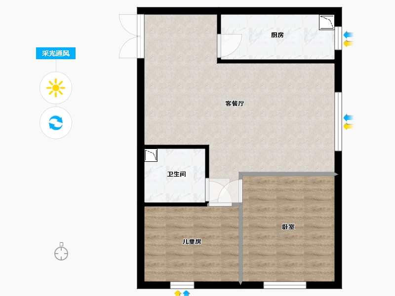 山西省-太原市-海唐广场-59.49-户型库-采光通风