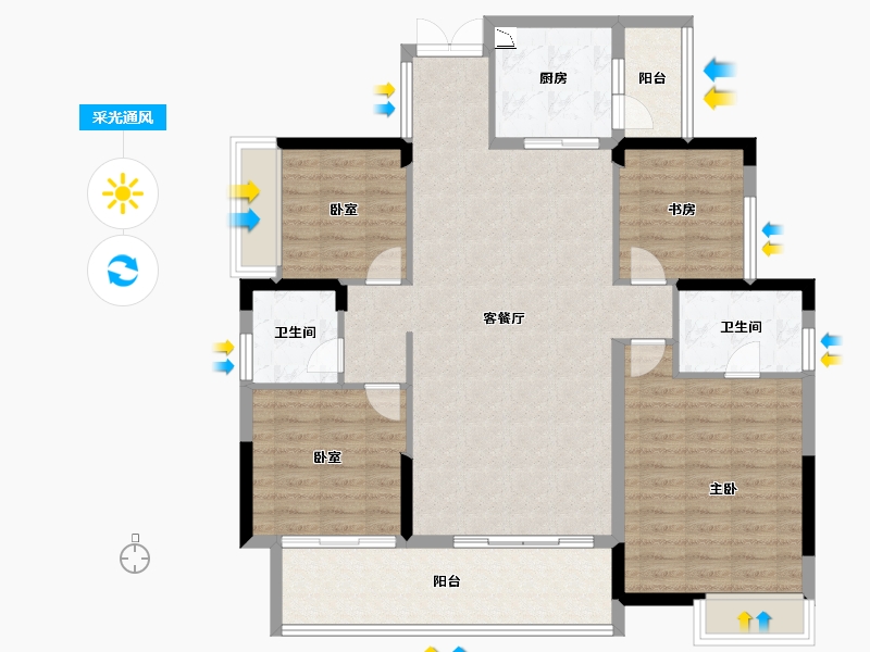 贵州省-遵义市-遵义理想城-114.70-户型库-采光通风