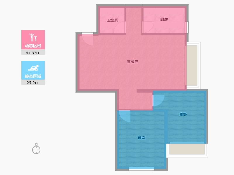 辽宁省-沈阳市-保利达翠堤湾-63.03-户型库-动静分区