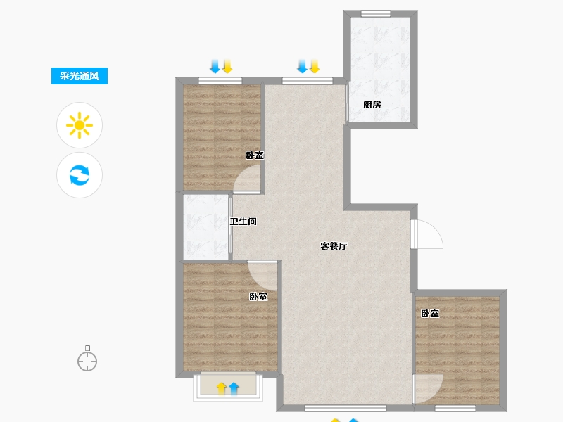 内蒙古自治区-包头市-东方壹号院-99.18-户型库-采光通风