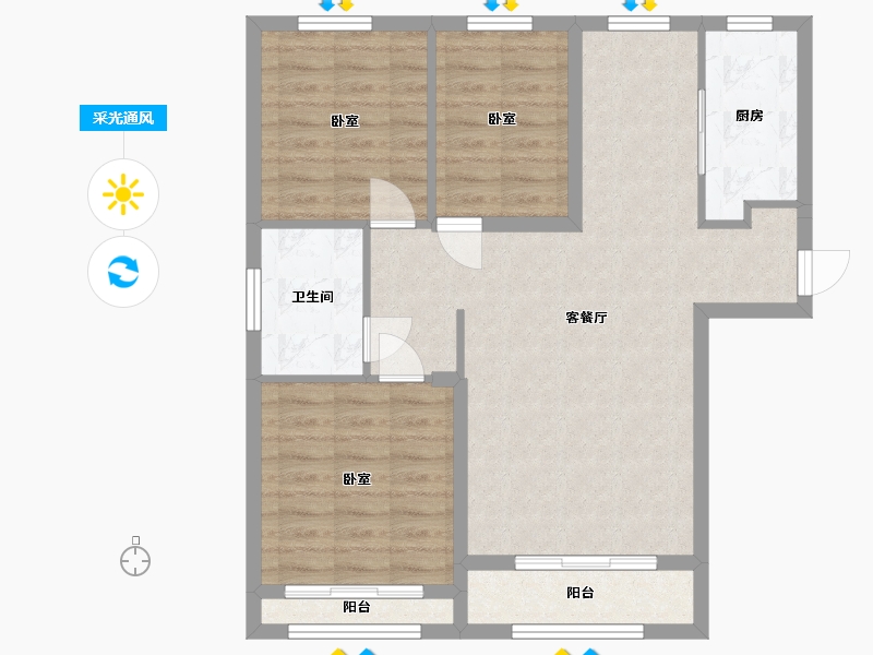 内蒙古自治区-包头市-住建风景-82.41-户型库-采光通风