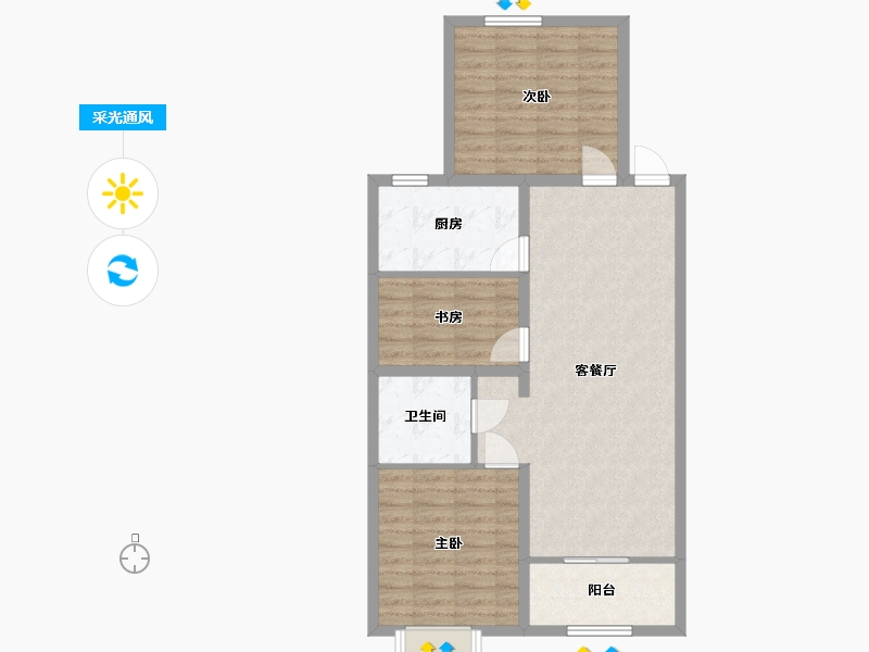 河北省-廊坊市-德荣·文璟-83.20-户型库-采光通风