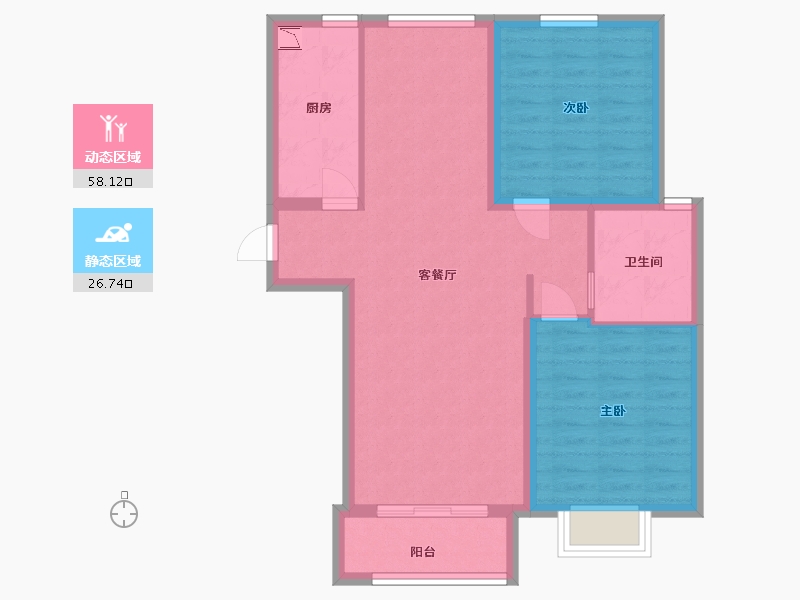 河北省-廊坊市-中建和悦国际-76.00-户型库-动静分区