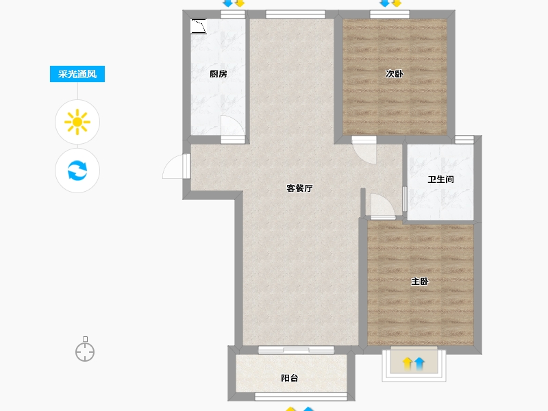 河北省-廊坊市-中建和悦国际-76.00-户型库-采光通风