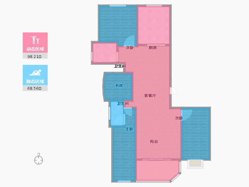 山西省-临汾市-金域蓝湾-151.00-户型库-动静分区