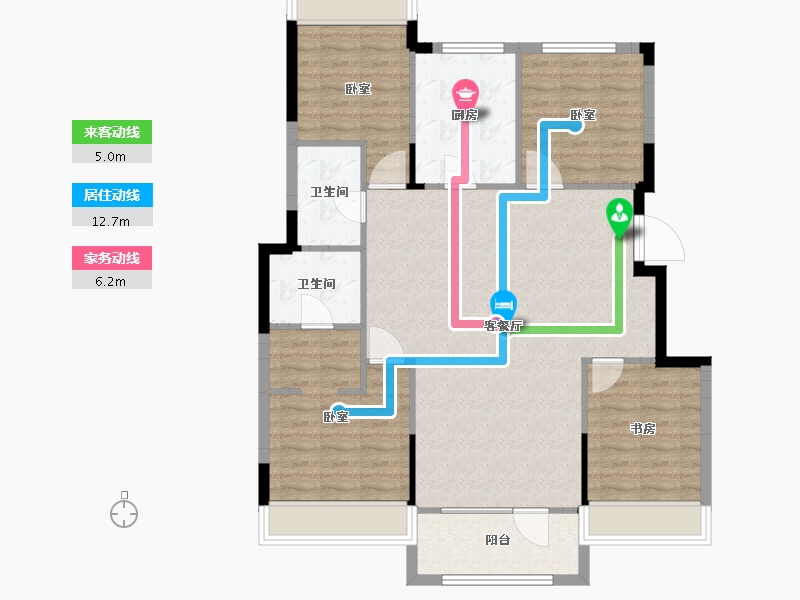 辽宁省-沈阳市-中粮锦云天城-105.92-户型库-动静线