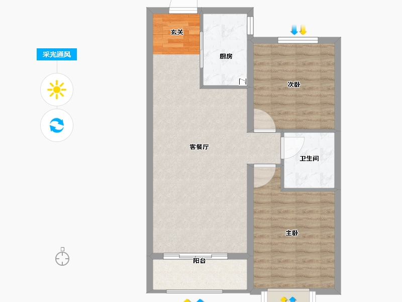 河北省-保定市-鹏润美墅家-69.00-户型库-采光通风