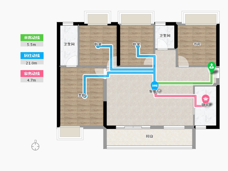 贵州省-遵义市-富力悦禧花园-93.43-户型库-动静线