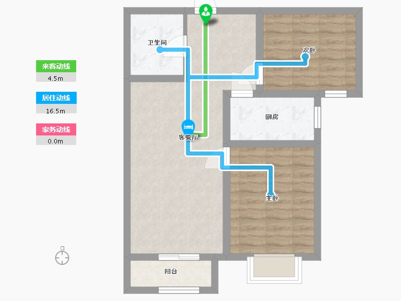 河北省-廊坊市-春城绿景兰亭苑-61.55-户型库-动静线