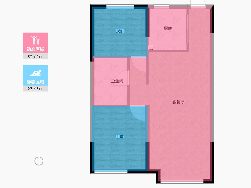 内蒙古自治区-呼和浩特市-恒大·养生谷-69.00-户型库-动静分区