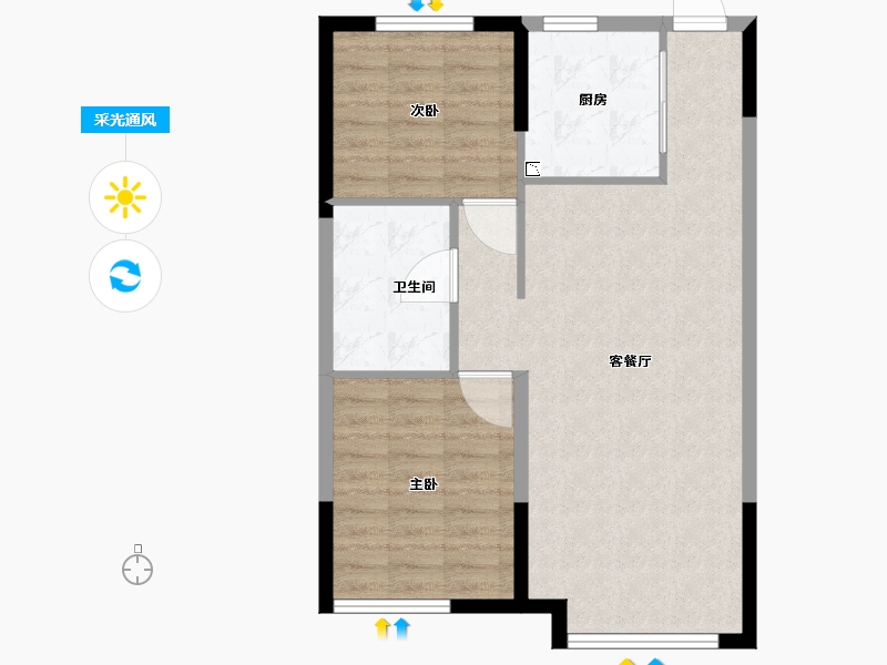 内蒙古自治区-呼和浩特市-恒大·养生谷-69.00-户型库-采光通风