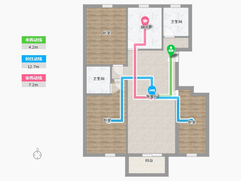 内蒙古自治区-通辽市-大悦新城-88.88-户型库-动静线