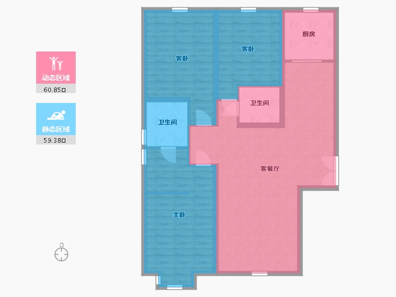 内蒙古自治区-包头市-瀚星御府-108.56-户型库-动静分区