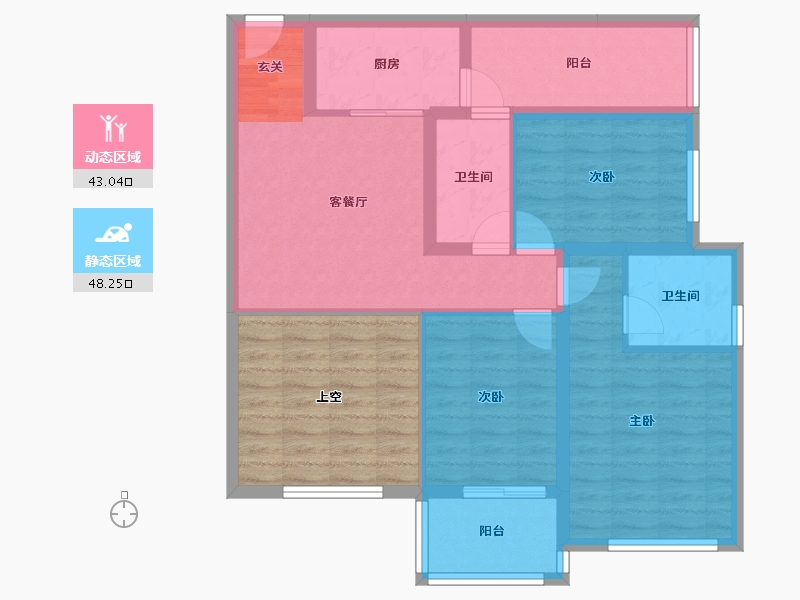 云南省-昆明市-中海龙泉公馆-93.90-户型库-动静分区