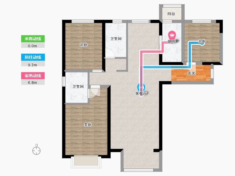 河北省-廊坊市-中建和悦国际-107.20-户型库-动静线