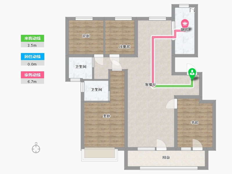 河北省-廊坊市-温泉新都孔雀城京雄壹号-98.36-户型库-动静线