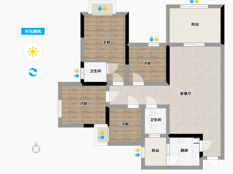 四川省-资阳市-恒信荣廷-87.07-户型库-采光通风