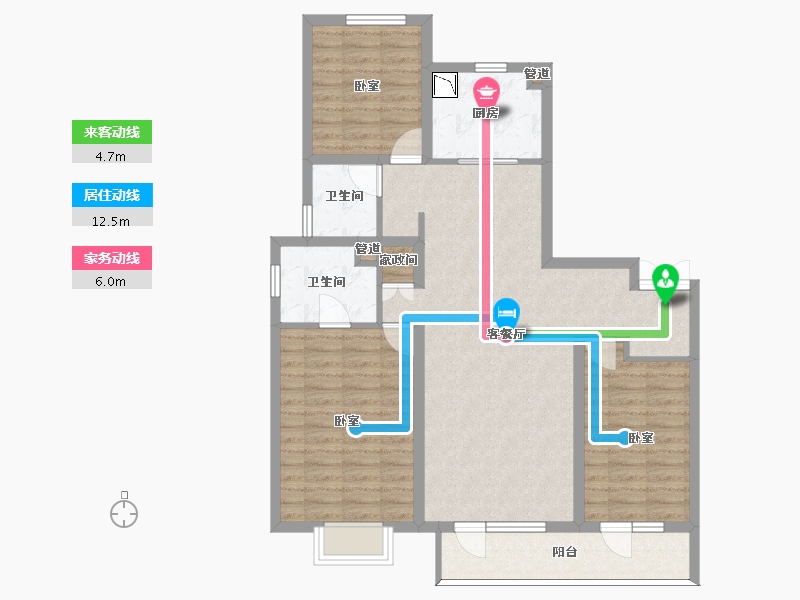 山西省-太原市-万科如园-98.76-户型库-动静线