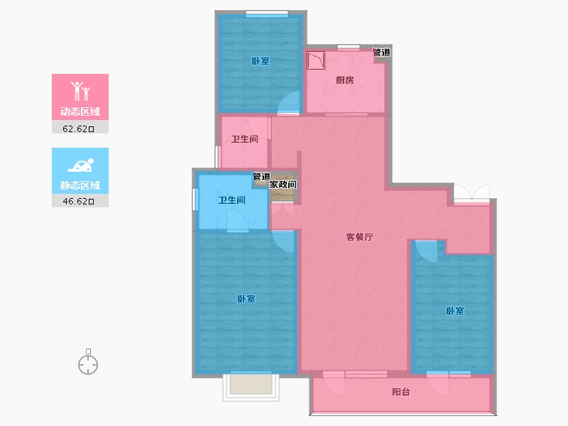 山西省-太原市-万科如园-98.76-户型库-动静分区