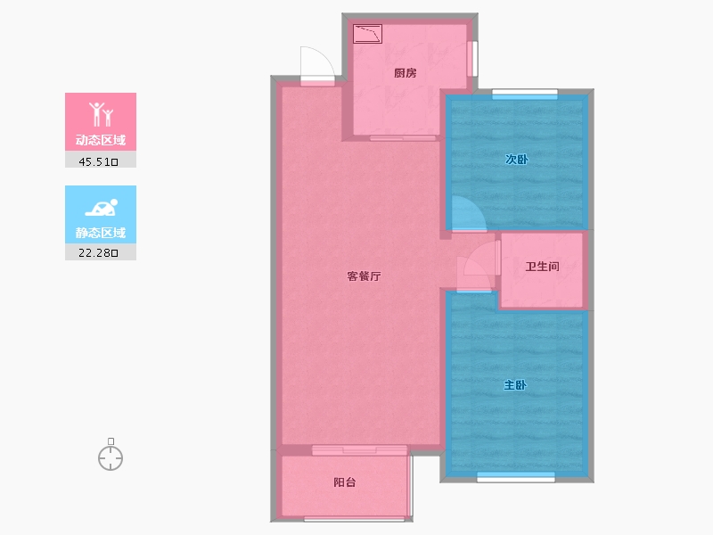 河北省-保定市-朝阳原著-60.63-户型库-动静分区