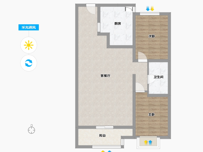 河北省-廊坊市-美阙公元-79.91-户型库-采光通风