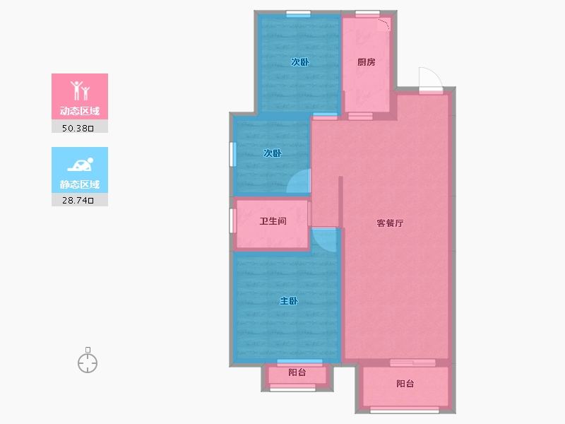 河北省-廊坊市-美阙公元-69.91-户型库-动静分区