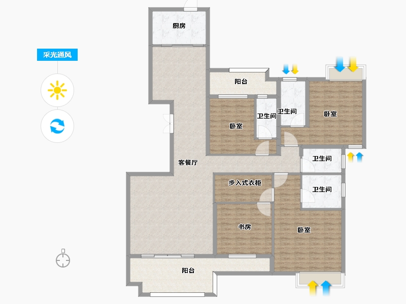 河北省-邢台市-七拾九號院-177.01-户型库-采光通风